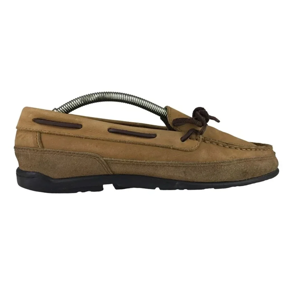 Panama Jack Mens Brown Leather Moc‎ Toe Slip On Boat Shoes Size US 8.5